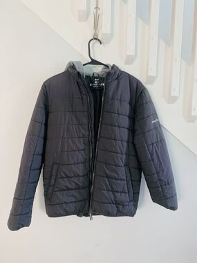 Swiss Alps Girls Lightweight Puffer Jacket Dark Gray  Size Large